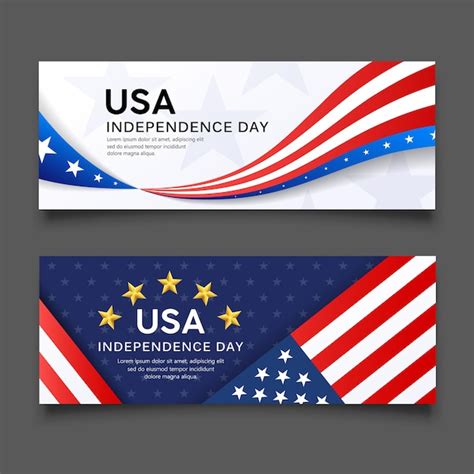 Premium Vector | Happy independence day vector america flag banners collection design background ...