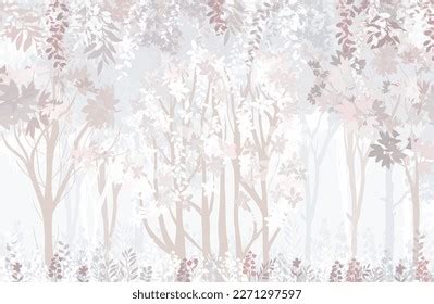 Pastel Forest Fantasywallpaper Kids Stock Illustration 2271297597 ...