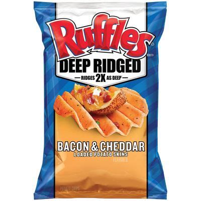 Ruffles Deep Ridged Bacon & Cheddar Loaded Potato Skins Potato Chips (7.5 oz) - Instacart