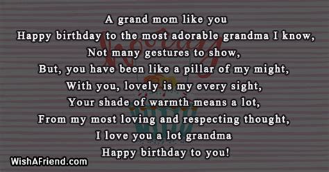 Grandmother Birthday Poems