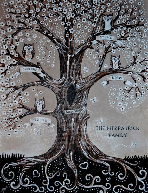 Family tree for the Fitzpatrick Family Family Tree Art, Owl Feather ...