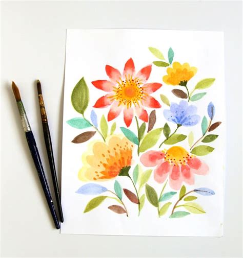 Paint Beautiful Watercolor Flowers in 15 Minutes - A Piece of Rainbow