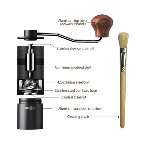 Permanent Warranty Manual Coffee Grinder Hand Stainless Steel Conical ...