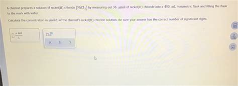 Solved A chemist prepares a solution of nickel(II) chloride | Chegg.com