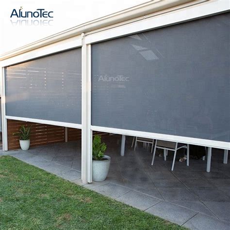 Motorized Pergola Blind Waterproof Zip Screen Remote Roller Curtain - Buy outdoor sun blinds ...