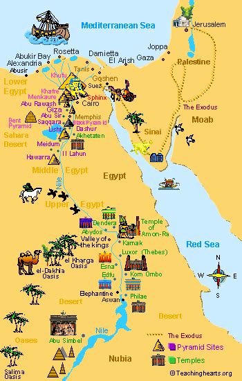 Ancient Egypt Maps for Kids and Students ~ Ancient Egypt Facts