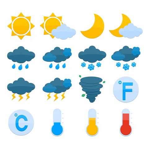 Weather Forecast Icons Set 460312 Vector Art at Vecteezy