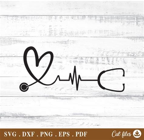 Heart Stethoscope Svg Nurse Stethoscope for Cricut - Etsy