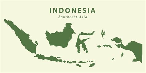 green color country map indonesia southeast asia flat wide background ...