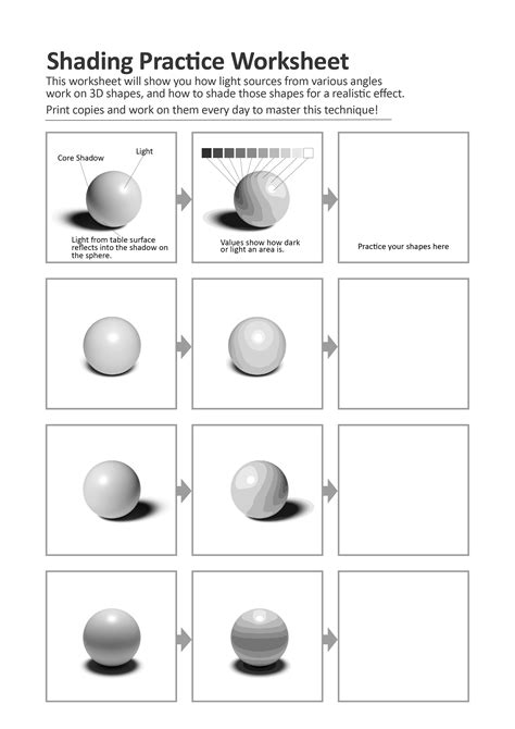 Shading Spheres Worksheet