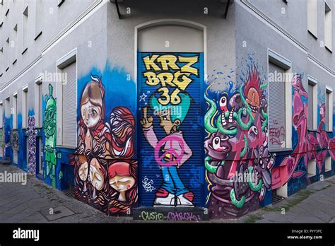 Graffiti at a corner house, Kreuzberg, Berlin, Germany Stock Photo - Alamy