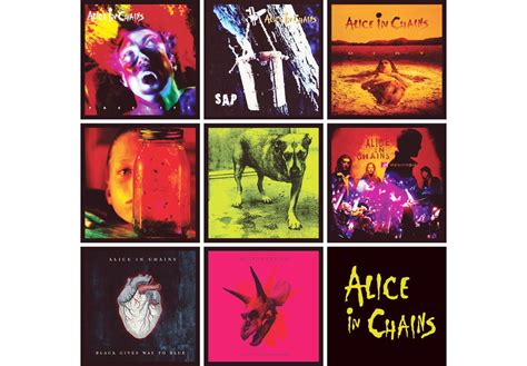 ALICE IN CHAINS 9 pack of album cover discography magnets