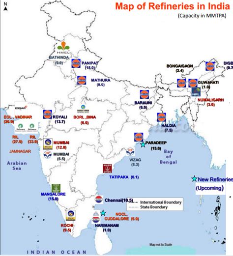 Map Oil refineries of India UPSC APPSC |APPSC Material, Group 1 Group 2 ...