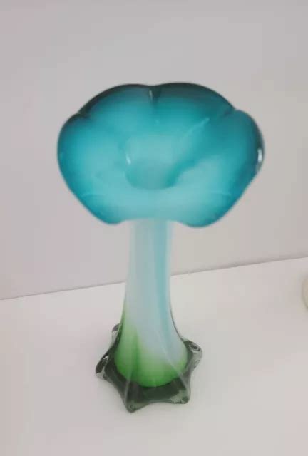 VINTAGE MURANO ART Glass vase Blue/White/Green swirl, Jack and the ...