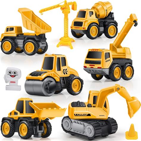 Buy Geyiie Construction Cars for Boys, Kids Small Trucks Toys ...