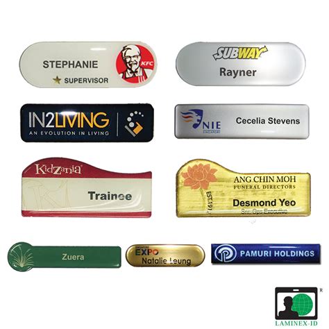 CUSTOMISED PLASTIC NAME TAGS PRINTING WITH EPOXY (MAGNET) - Identity Malaysia