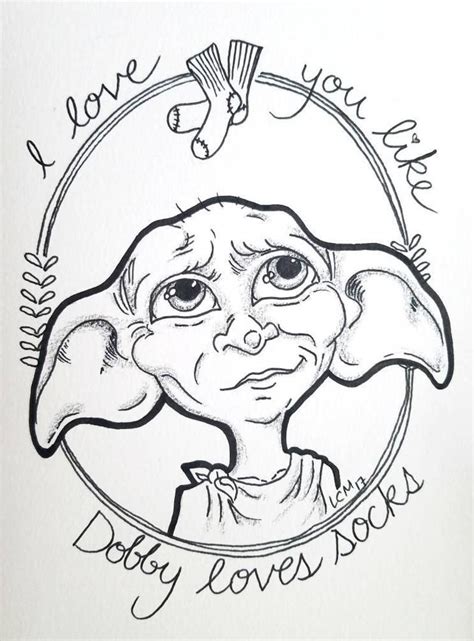 Harry Potter Fan Art Illustration Print Dobby the house elf | Etsy in 2020 | Harry potter ...