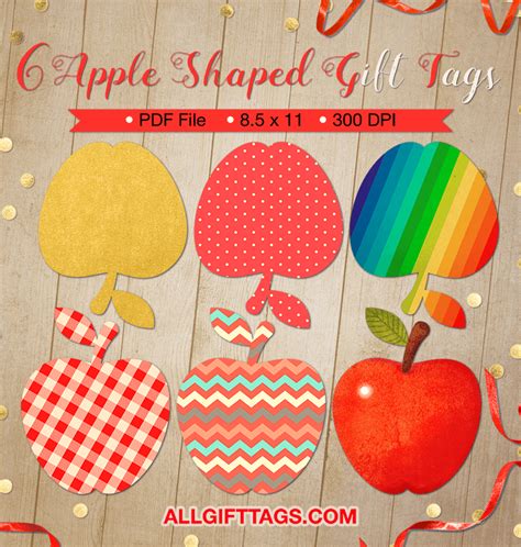 Apple Shaped Gift Tags