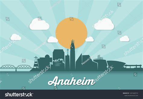 Anaheim Skyline California United States America Stock Vector (Royalty ...