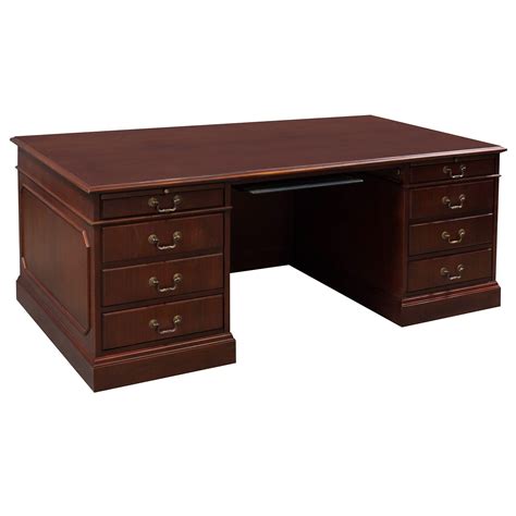 Traditional Veneer Used 36x72 Double Pedestal Desk, Cherry - National Office Interiors and ...