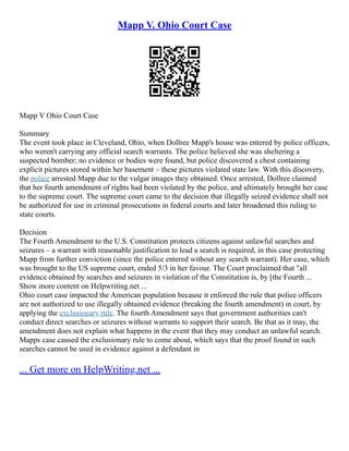 Mapp V. Ohio Court Case | PDF