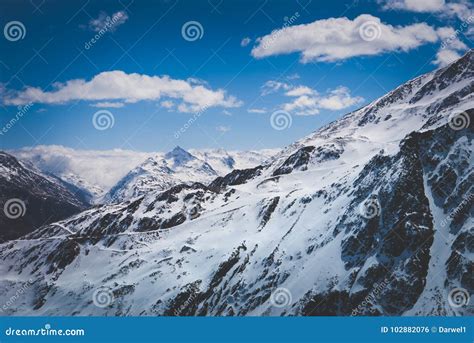 Winter Landscape in Austrian Alps Stock Photo - Image of resort, hiking ...