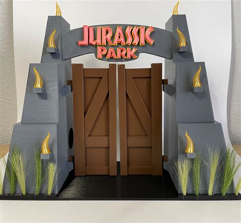 Jurassic Park Entrance Gate With Flickering Flames and Full - Etsy