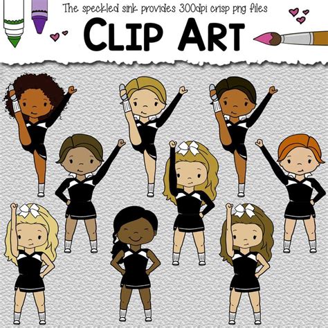 Black Cheerleader Clip Art. For your cheerleading program or school spirit. | Clip art, Black ...