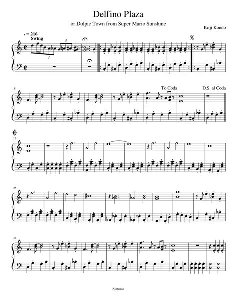 Delfino Plaza Sheet music for Piano (Solo) | Musescore.com