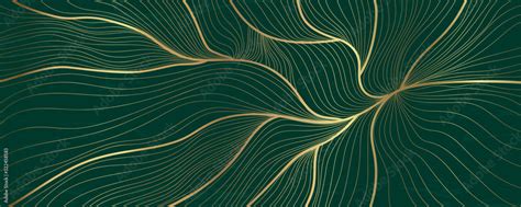 Luxury golden emerald wallpaper. Abstract gold line arts texture with green emerald background ...