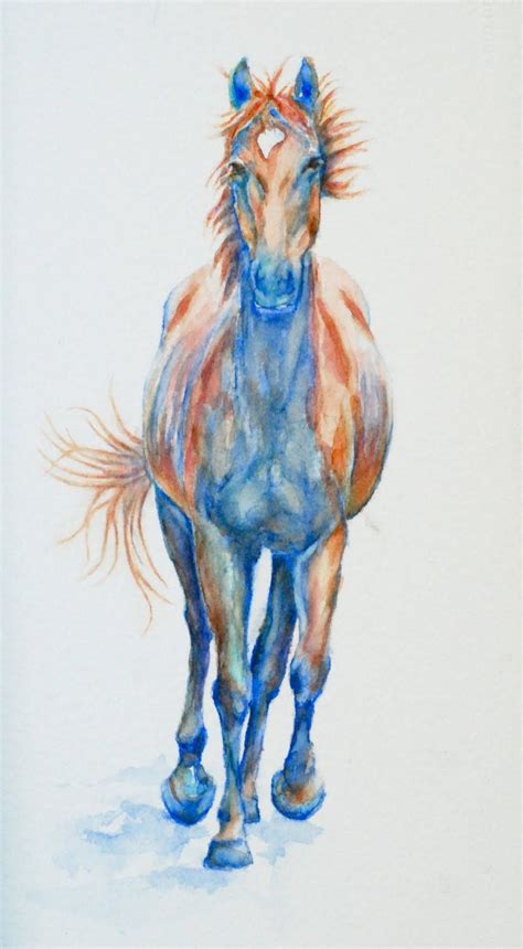 Elegant Watercolor Painting of a Horse