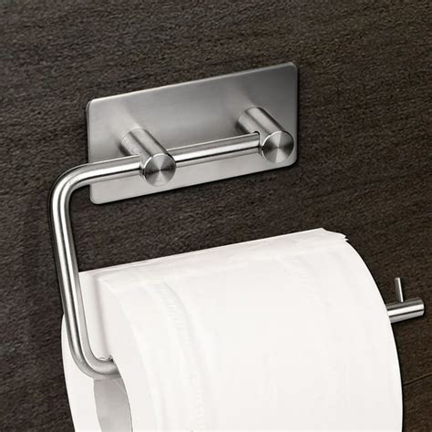 Stainless Steel Self Adhesive Toilet Paper Holder Hanger Kitchen Roll ...