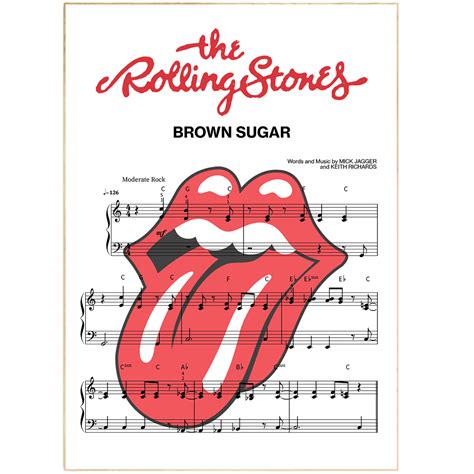 The Rolling Stones - Brown Sugar Lyric Print | 98 Favourite Song Poster – 98types