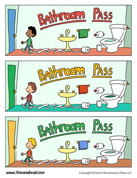 Boys Bathroom Passes - Tim's Printables