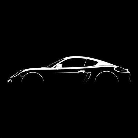 Porsche Cayman (981) Silhouette | Car silhouette, Porsche cayman 981, Car icons