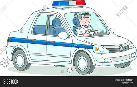 Police Car Traffic Vector & Photo (Free Trial) | Bigstock