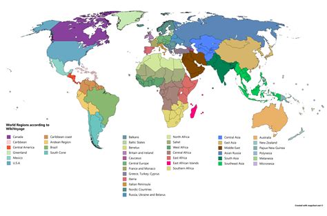 World Map With Regions - United States Map