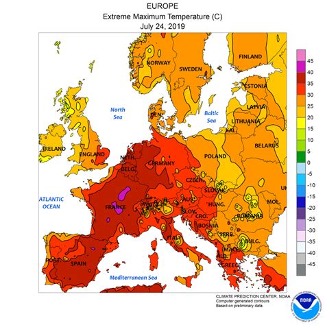 Temperature Map Europe