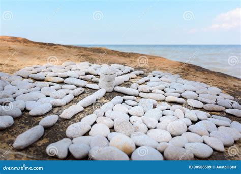 Cross at the sea stock image. Image of line, consistency - 98586589