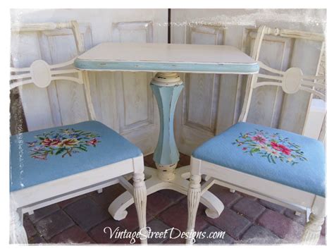 Vintage Street Designs: Beautiful Table in Duck Egg Blue and Old White ...
