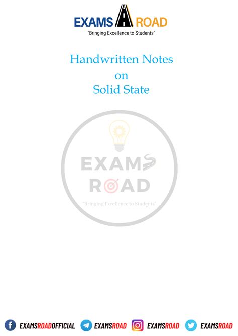 Solid State Handwritten notes - Chemistry - Handwritten Notes on Solid State - Studocu