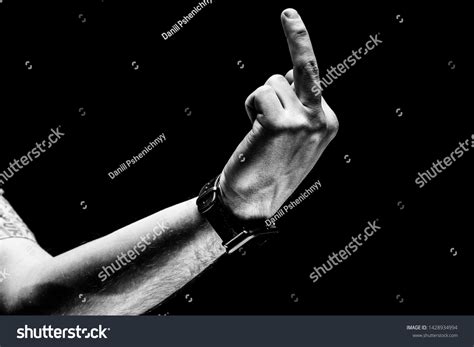 Mans Hand Gesture On Black Background Stock Photo 1428934994 | Shutterstock