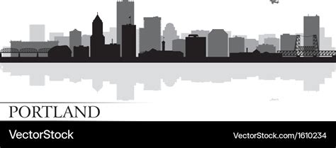 Portland city skyline silhouette background Vector Image