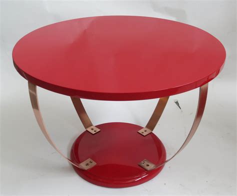 Red Lacquer American Art Deco Coffee Table | Modernism