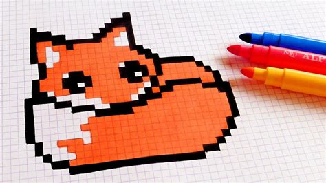 Handmade Pixel Art - How To Draw Kawaii Fox #pixelart - YouTube