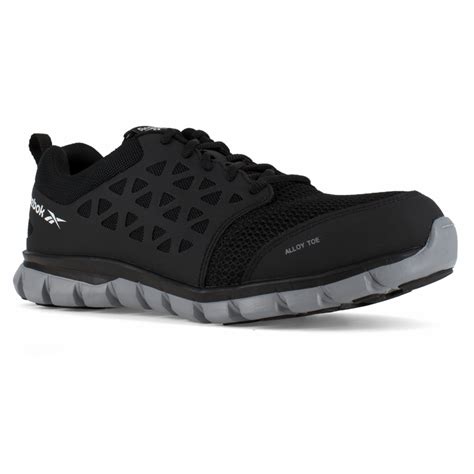 Reebok RB4041 Mens Sublite Cushion Work EH Alloy Black Athletic Oxford