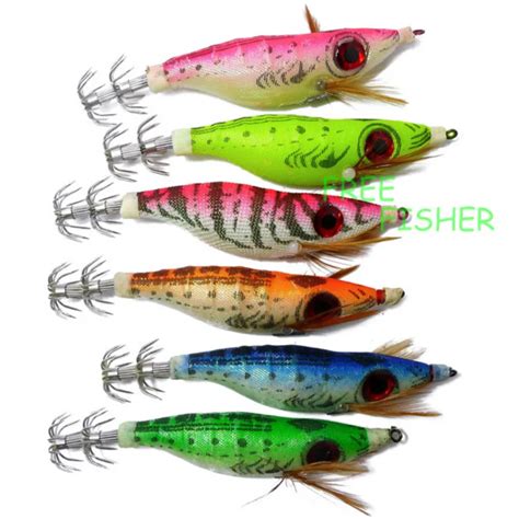 6pcs/lot Fishing artificial Sharp Squid Hook Hard Fishing Lure Squid ...