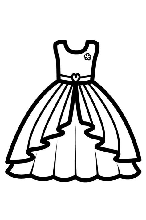 👗👗 Barbie Dress Coloring Pages for Kids - Barbie Dress Drawing Book - Dress for Drawing & Colori ...