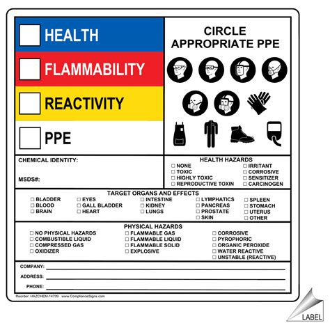 Hazardous Material (Hazmat), SDS / MSDS and Right to Know Signs