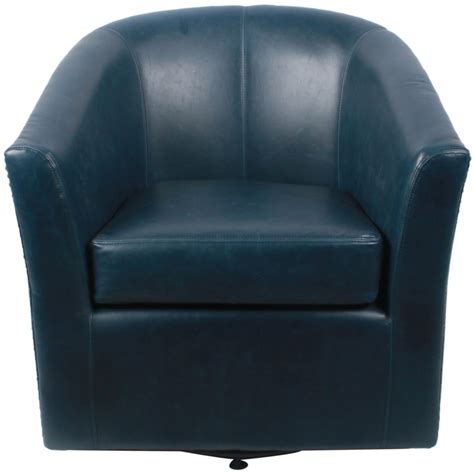 Ernest Bonded Leather Swivel Chair, Vintage Blue by NPD (New Pacific ...